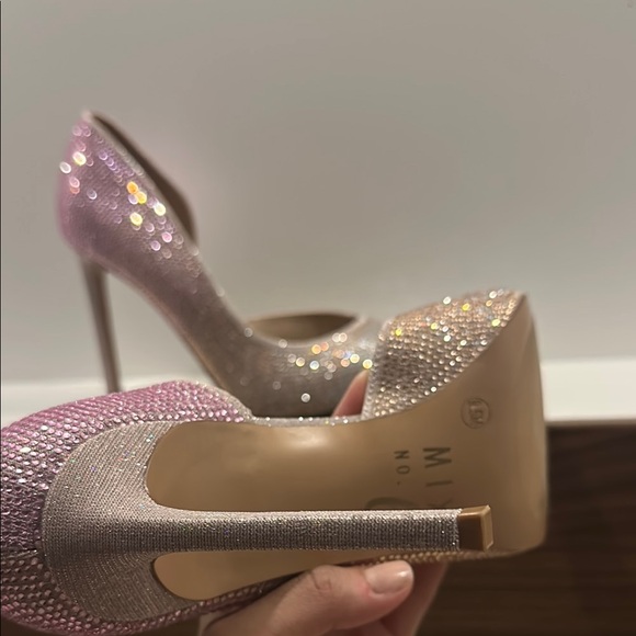Bedazzled Pink and Silver Stiletto Heels - Picture 4 of 5